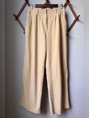 Mustard Seed Pleated Wide-Leg Linen Blend Pants Size Medium (Women’s 28)